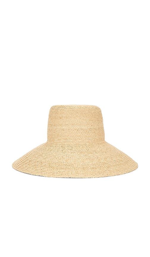 gigi pip jolie wide boater hat in nude. - size 55 (also in 61)