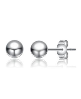 gigigirl sterling silver white gold plated round ball stud earrings