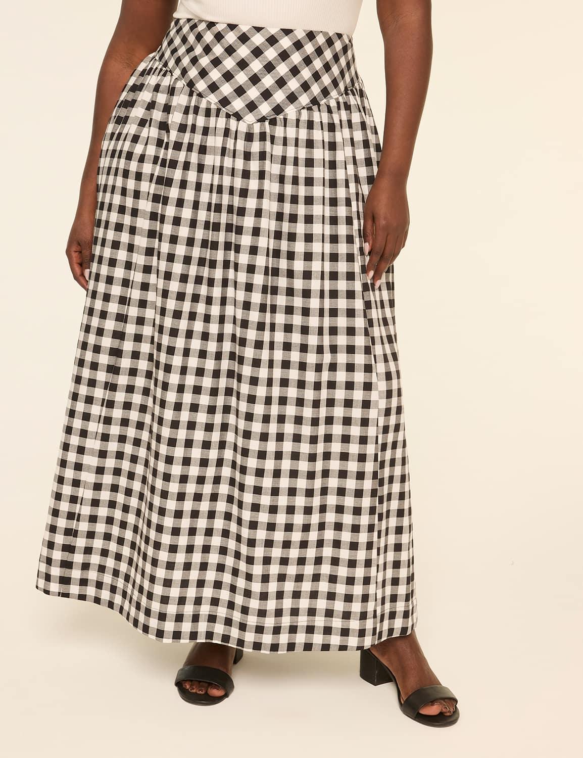 gingham maxi skirt