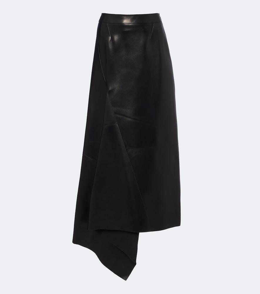 givenchy asymmetric leather maxi skirt