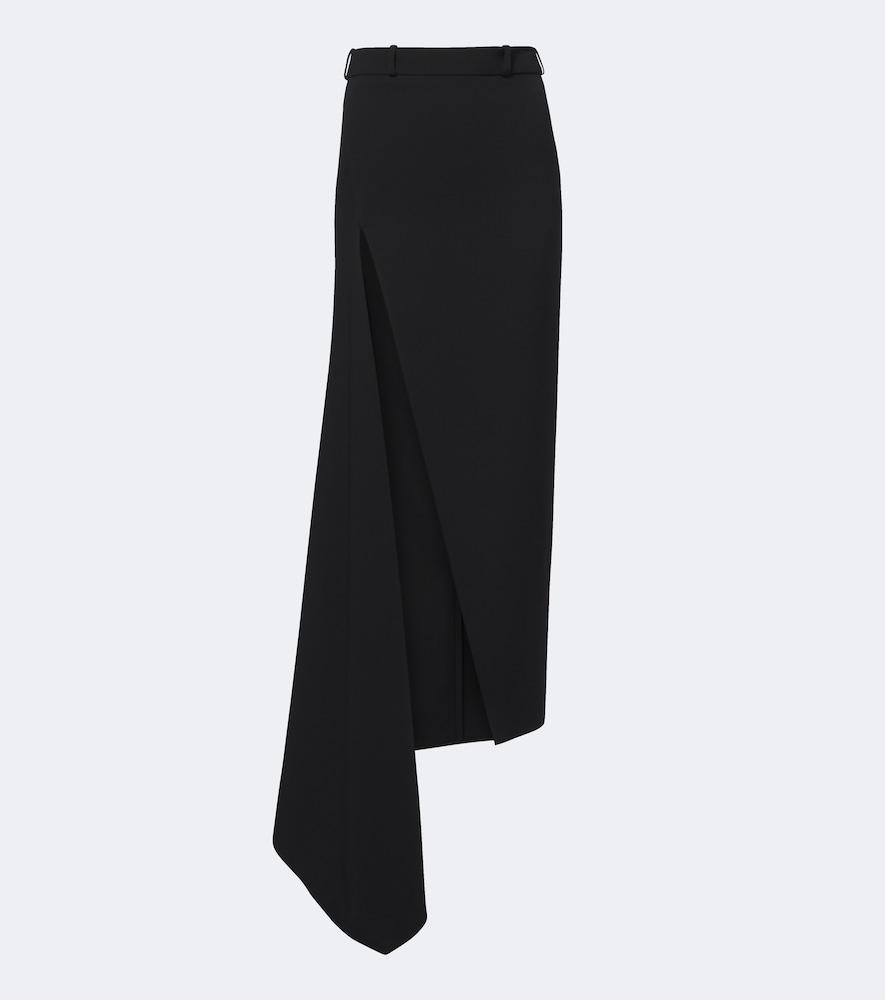 givenchy asymmetric wool midi skirt