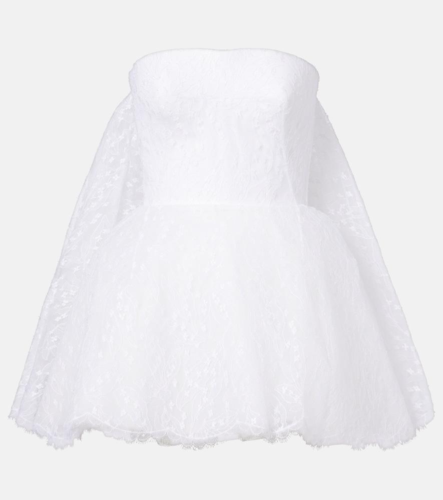 givenchy caped lace bustier dress