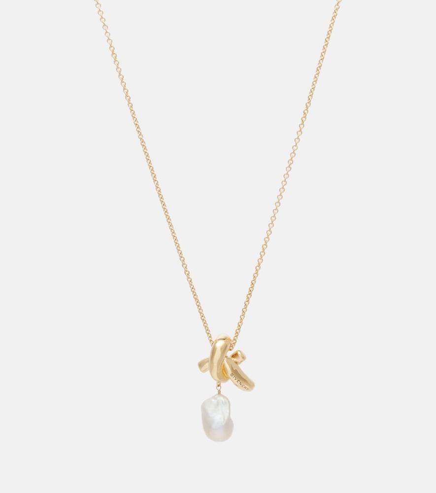 givenchy chain link pearl pendant necklace