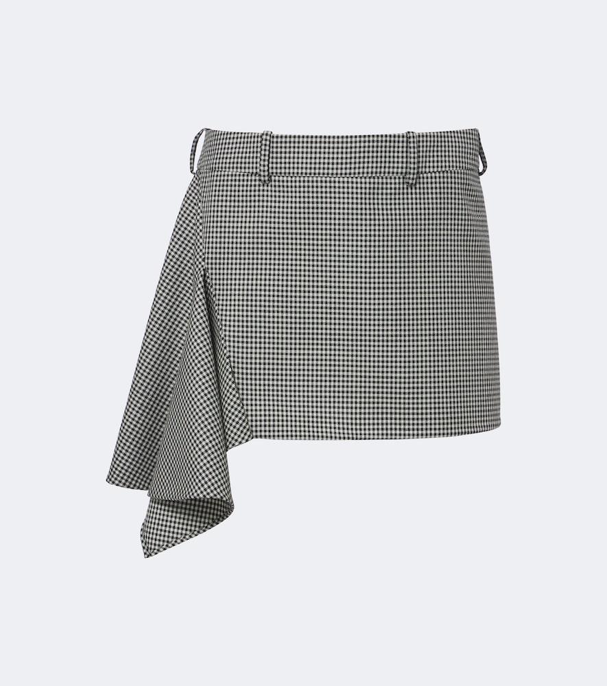 givenchy checked draped wool and mohair miniskirt