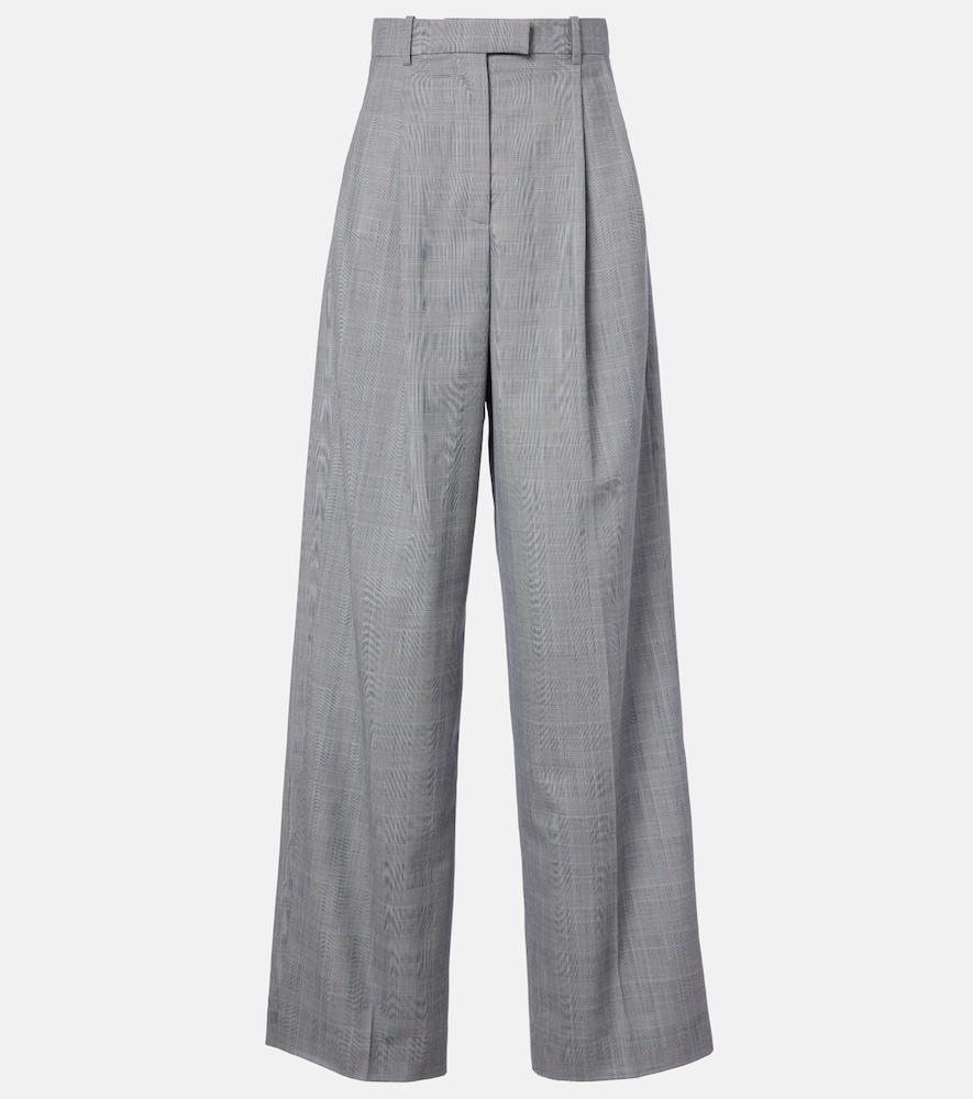 givenchy checked wool wide-leg pants