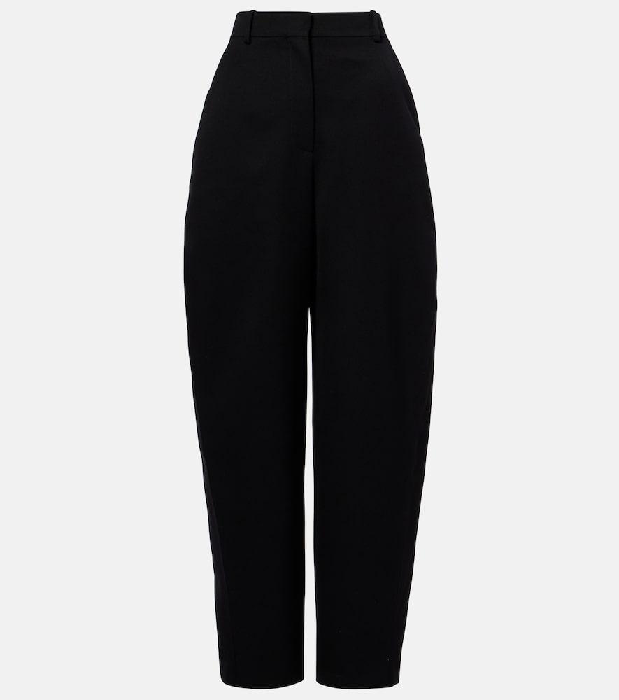 givenchy cocoon wool grain de poudre barrel-leg pants