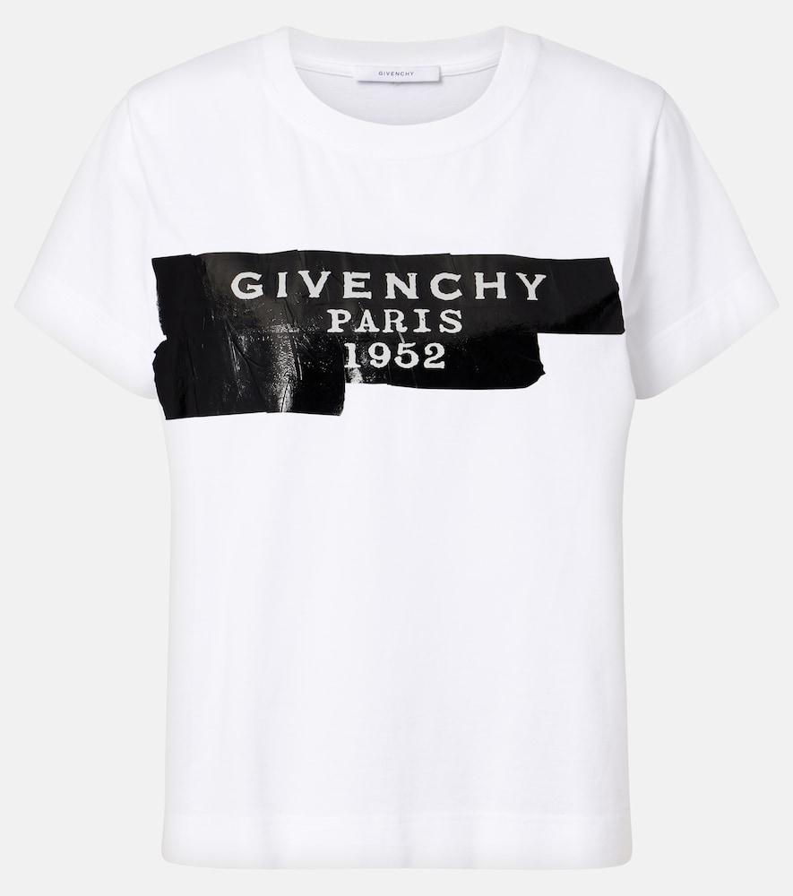 givenchy distressed printed cotton jersey t-shirt