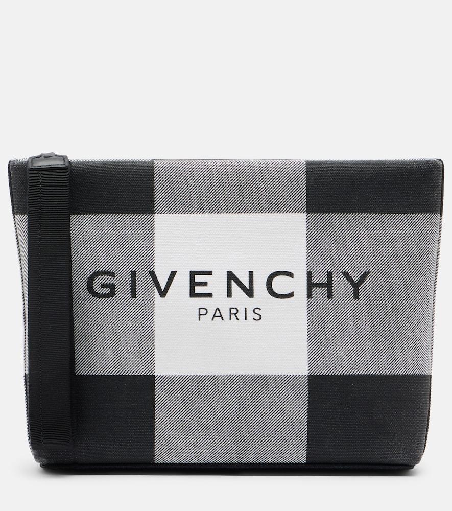 givenchy logo checked pouch