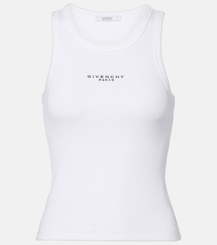 givenchy logo ribbed-knit cotton jersey tank top