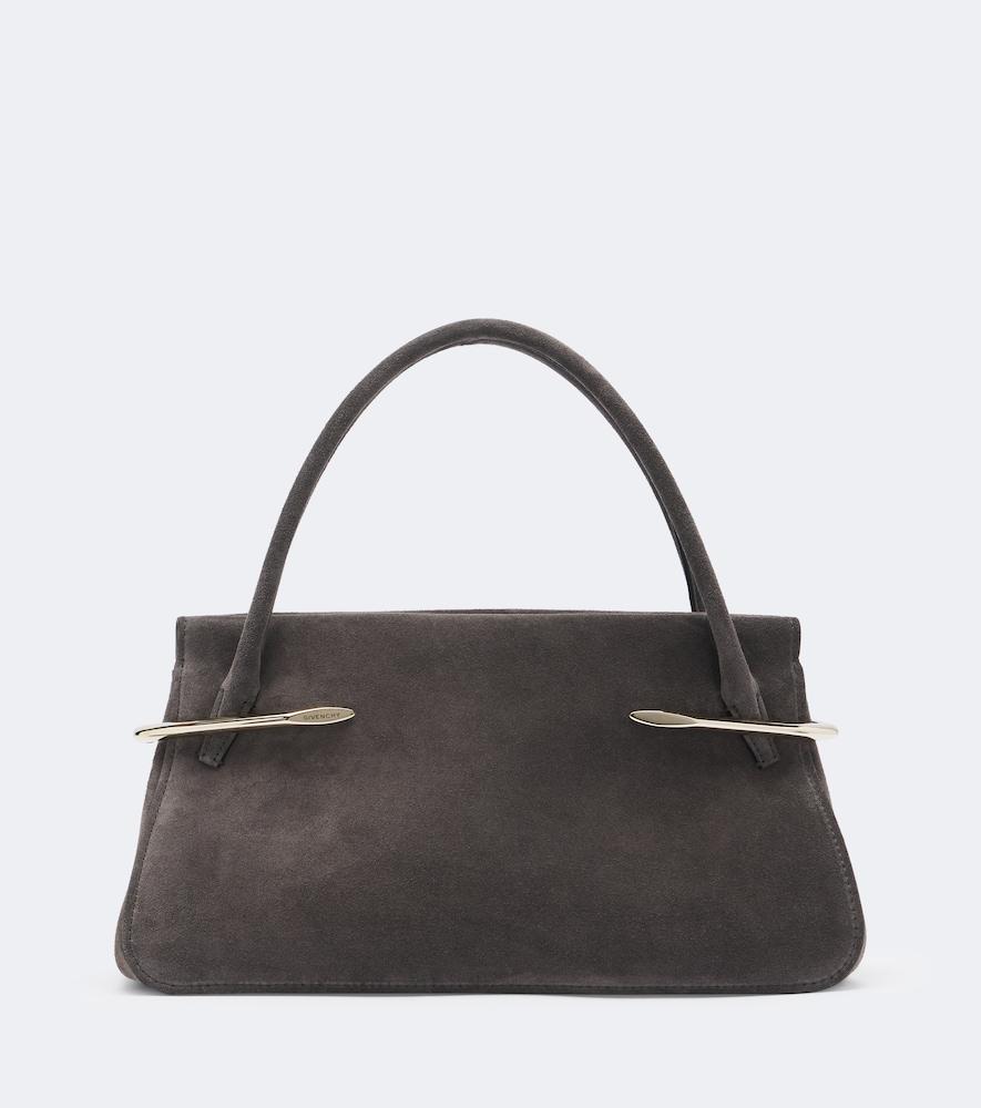 givenchy pinch medium suede top-handle bag