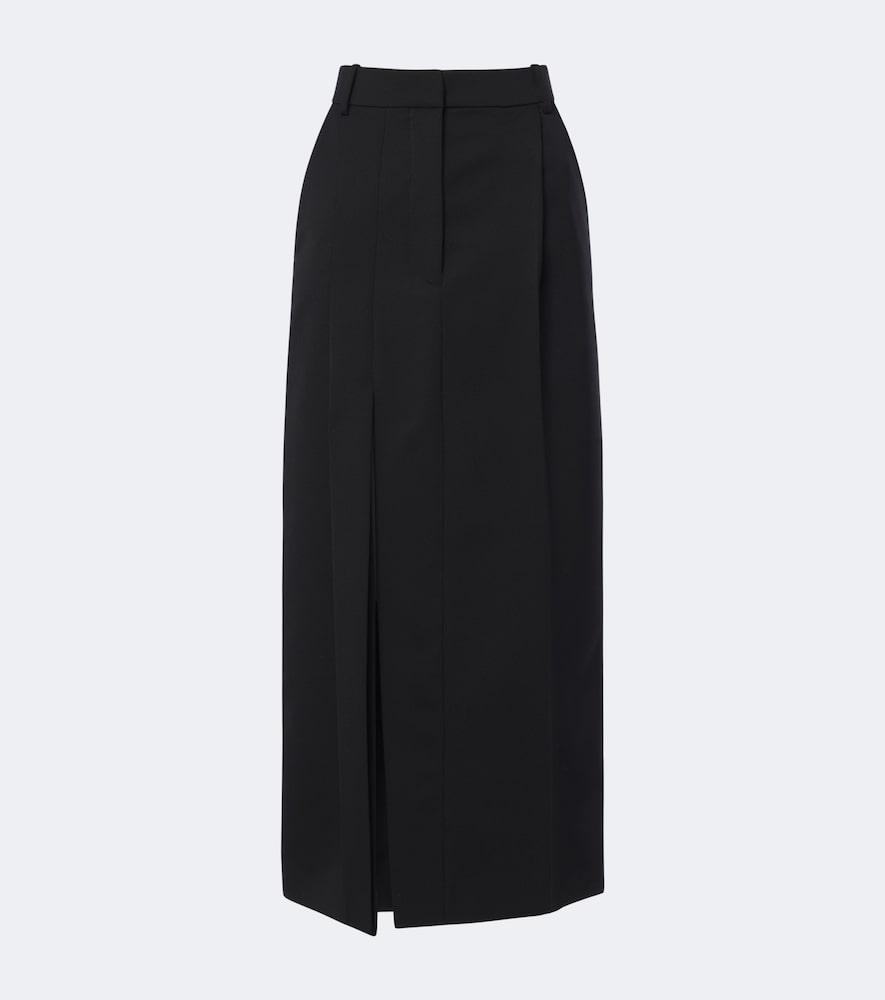 givenchy pleated wool midi skirt