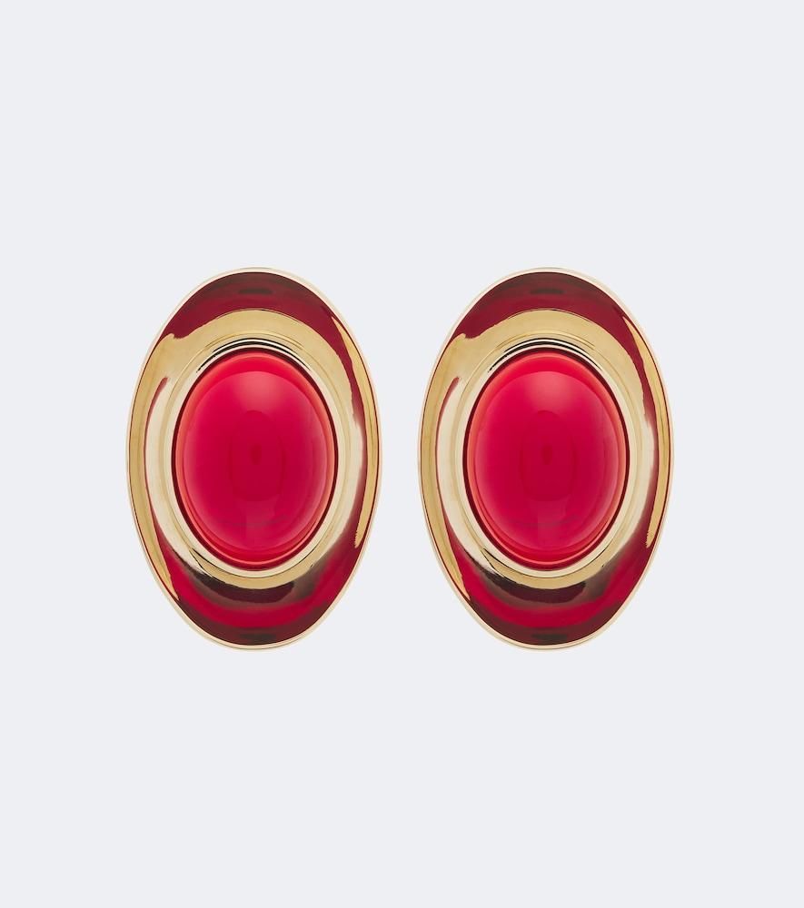 givenchy sculpted gem embellished stud earrings