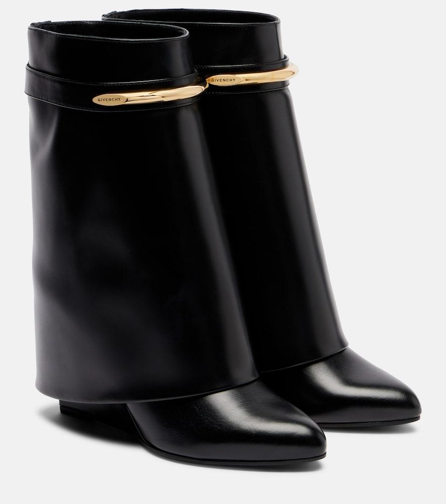 givenchy shark 95 leather mid-calf boots