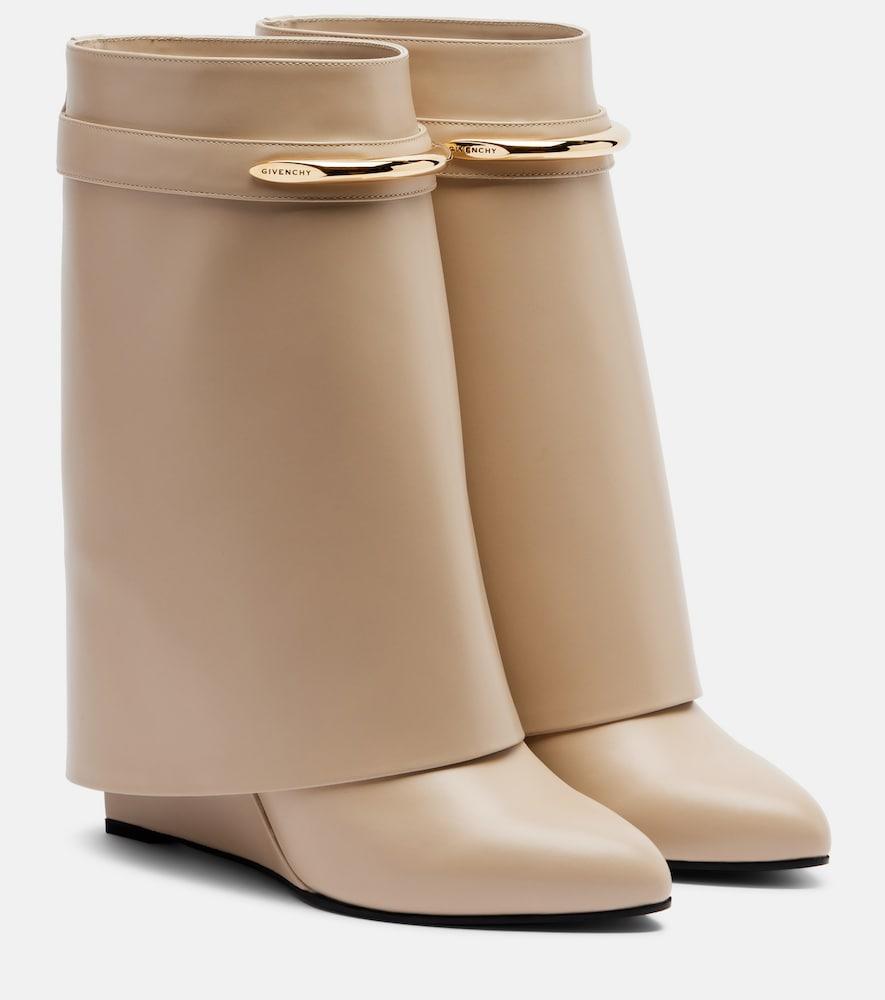 givenchy shark leather mid-calf boots