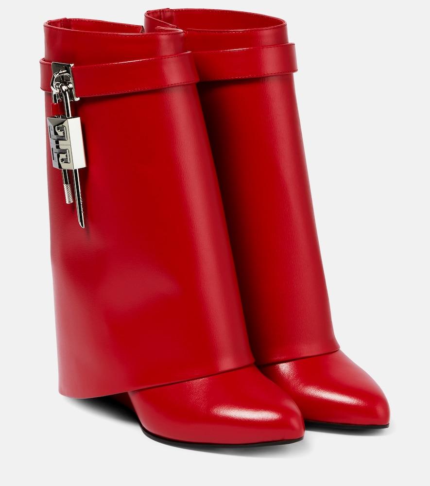 givenchy shark lock leather ankle boots