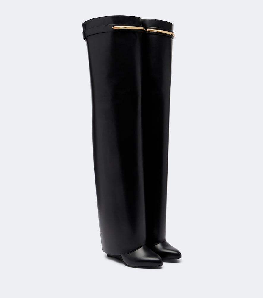 givenchy shark pinch leather over-the-knee boots