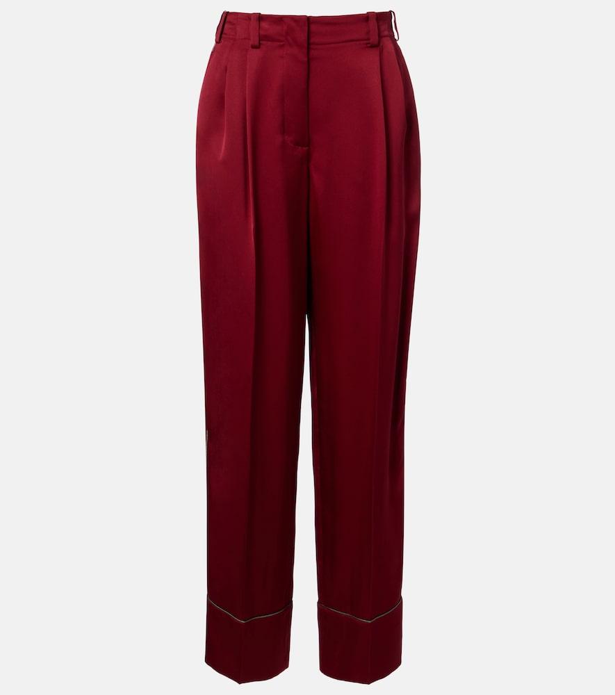 givenchy silk satin wide-leg pants