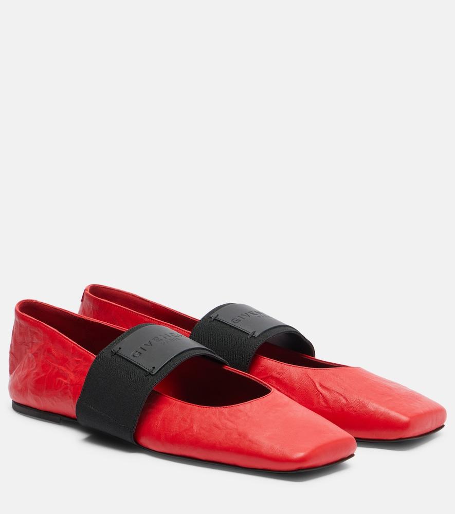 givenchy sliced square leather ballet flats