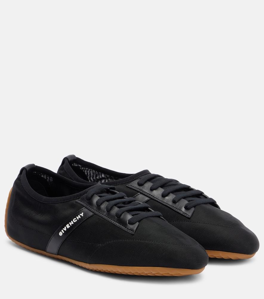 givenchy slim leather-trimmed sneakers