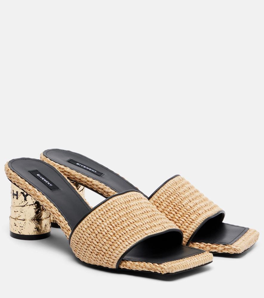 givenchy tape leather-trimmed mules