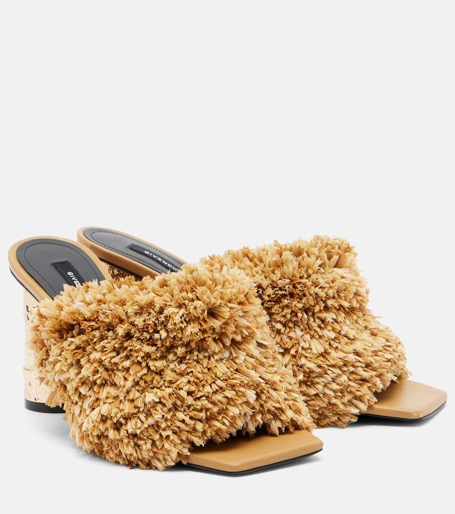 givenchy tape raffia-effect mules