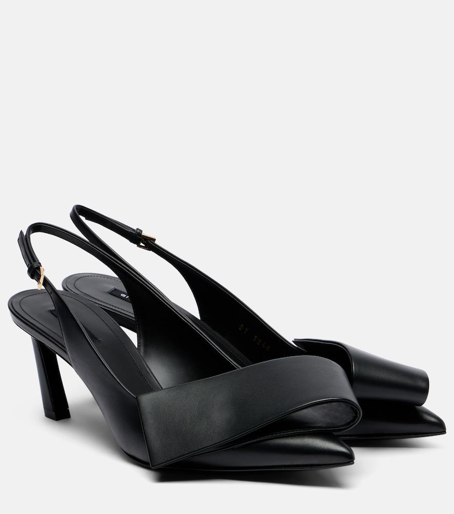 givenchy twisted ribbon leather slingback pumps