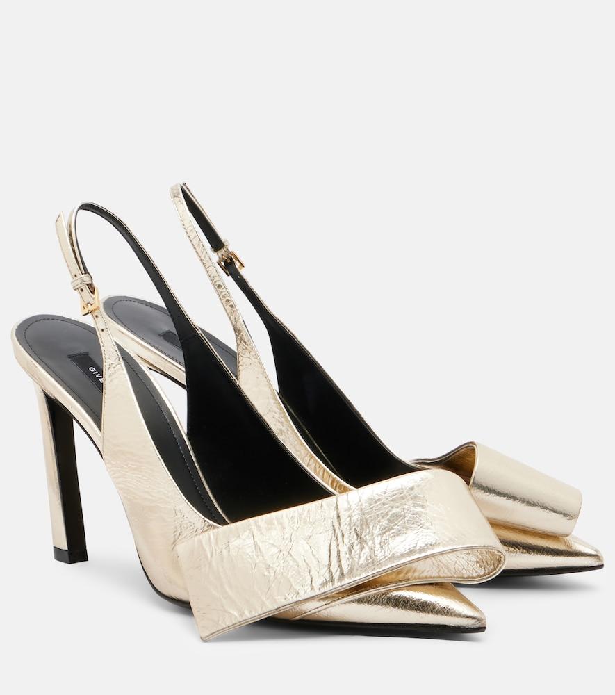 givenchy twisted ribbon leather slingback pumps