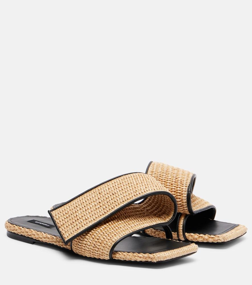 givenchy twisted ribbon leather-trimmed sandals