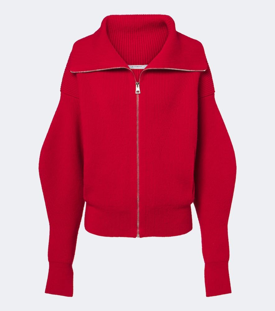givenchy wool zip-up cardigan