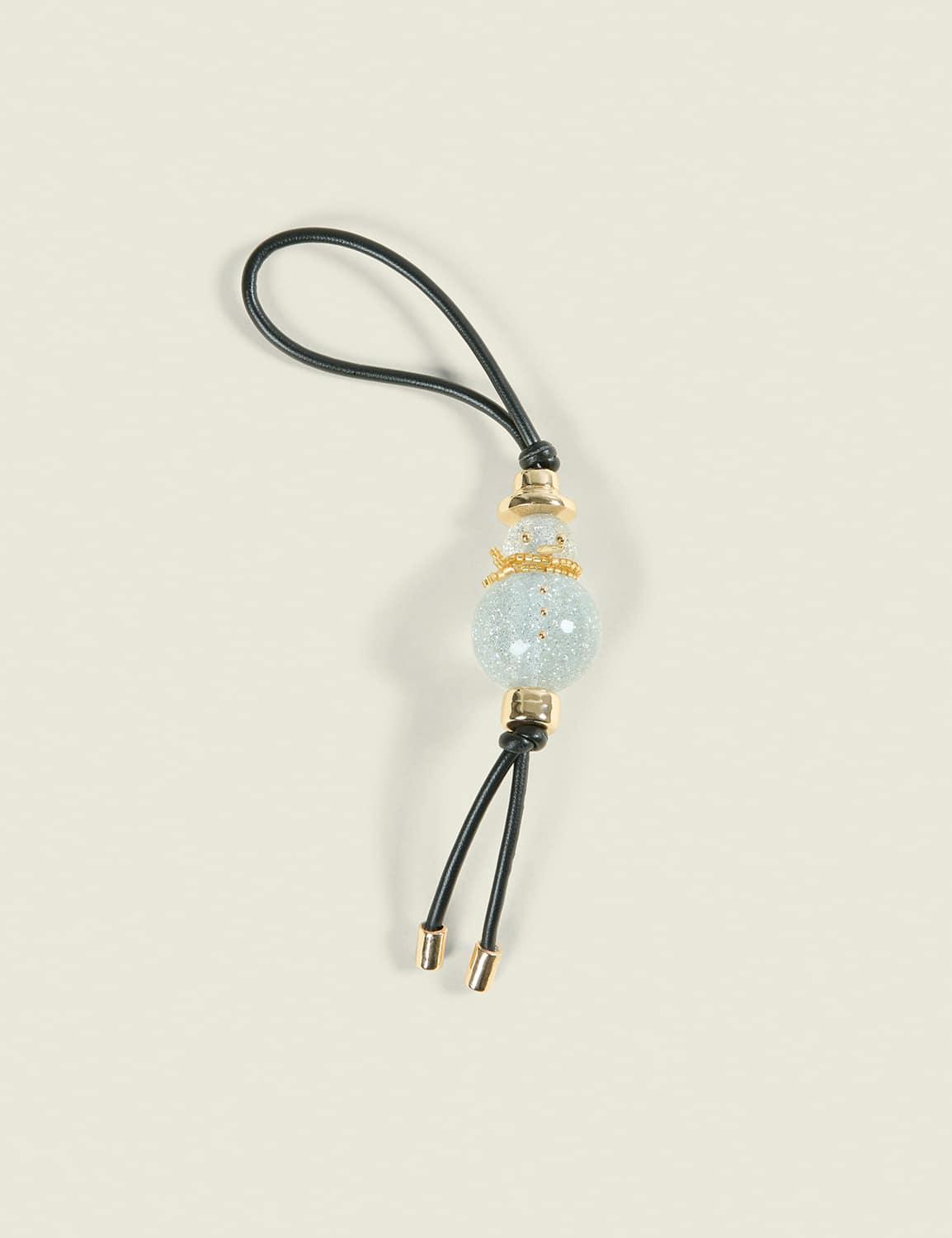 glitter snowman bag charm