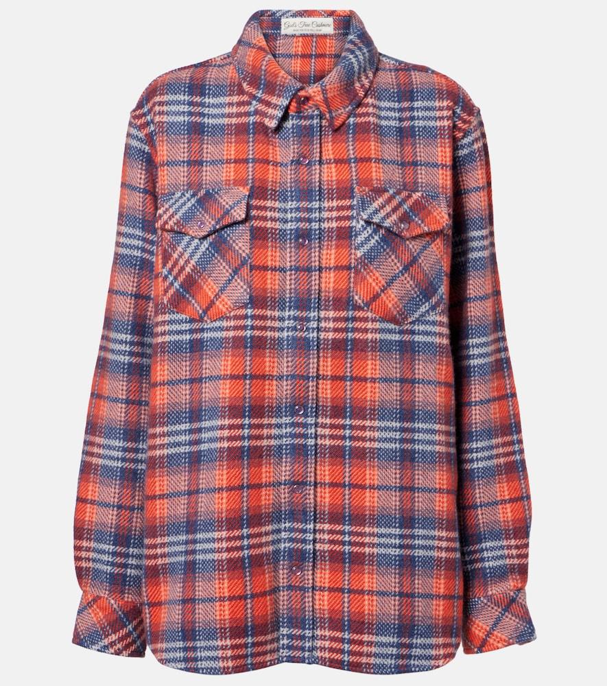 god's true cashmere americana plaid cashmere shirt