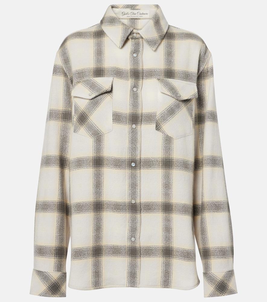 god's true cashmere moon plaid cashmere shirt