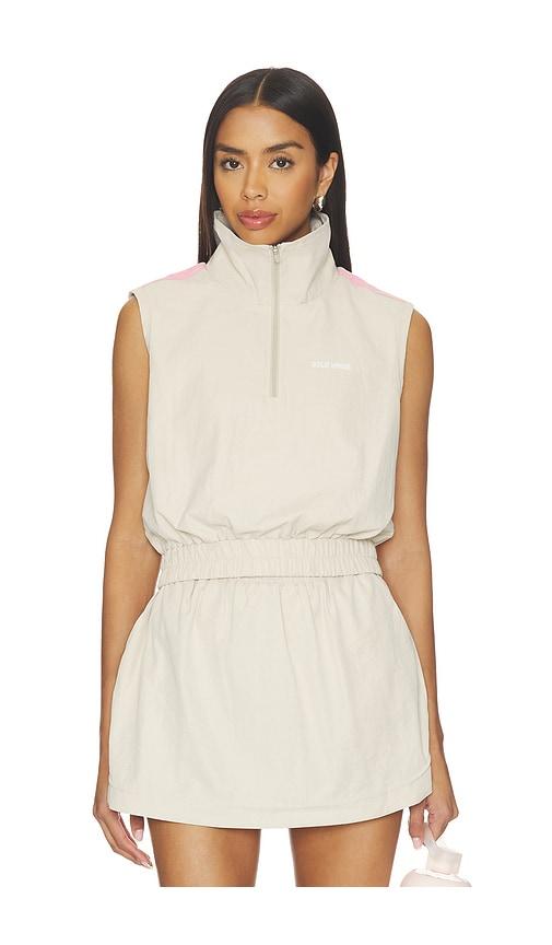 gold hinge active ease half zip in cream. - size s (also in xl)