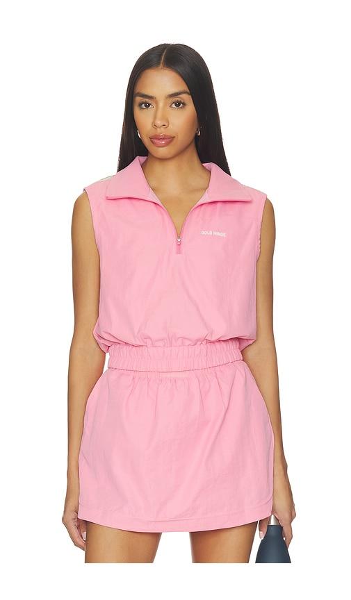 gold hinge active ease half zip in pink. - size l (also in s, xs, m)