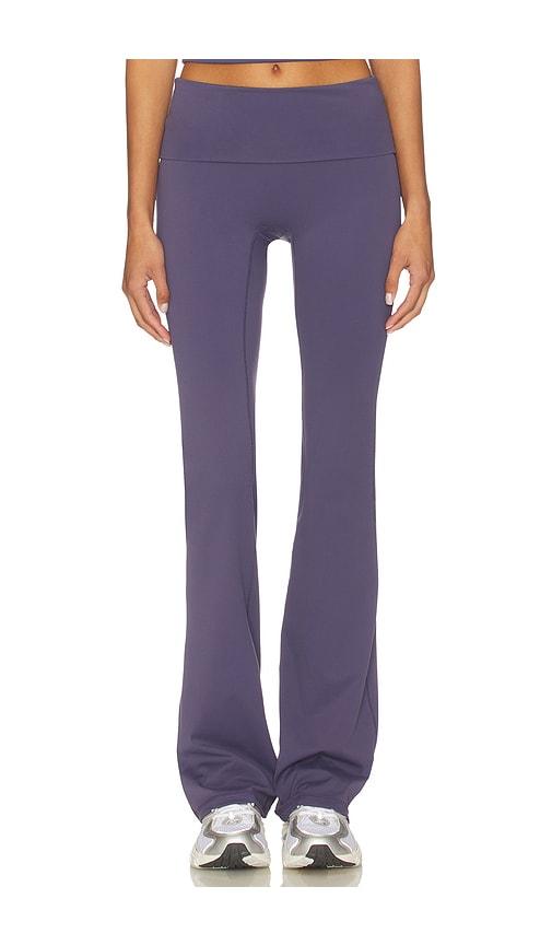 gold hinge essentials foldover flare pant in navy. - size l (also in m, s, xl)
