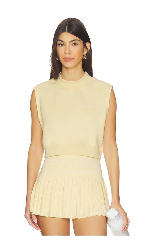 gold hinge mock neck sleeveless top in yellow. - size s (also in xl, xs)