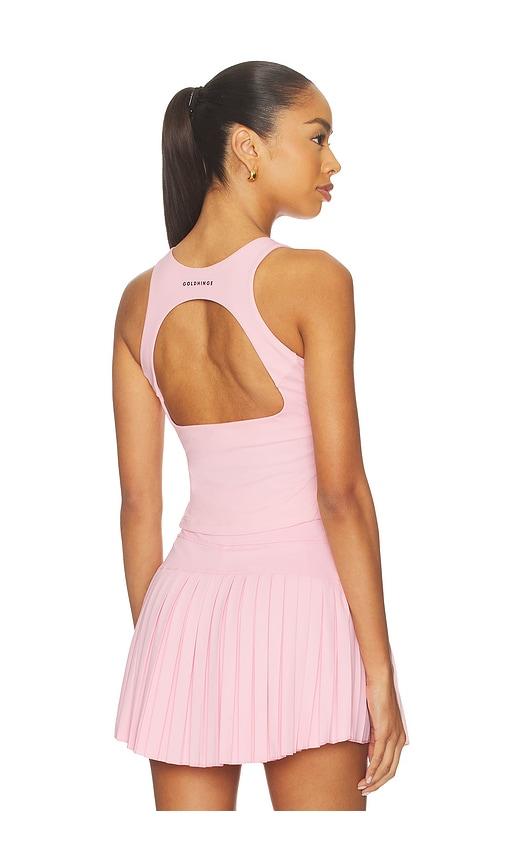 gold hinge open back sweetheart tank top in pink. - size l (also in s, xs, m, xl)