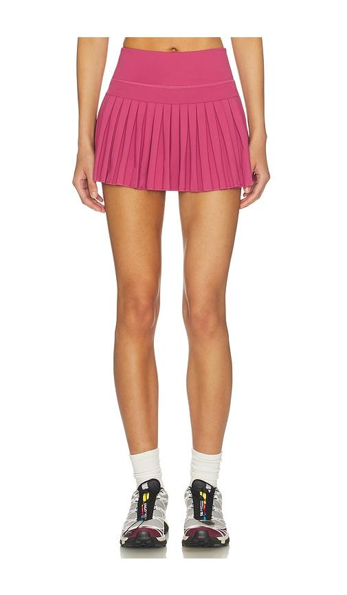 gold hinge pleated tennis skirt in blush. - size l (also in m, s, xs)