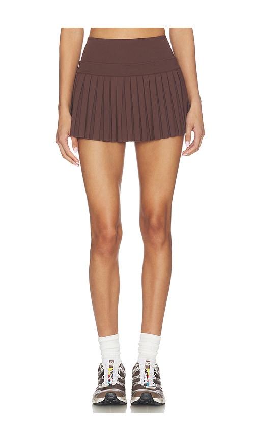 gold hinge pleated tennis skirt in brown. - size s (also in xl)