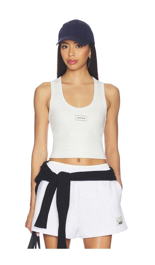 gold hinge ribbed cotton tank top in grey. - size l (also in s, xs, m, xl)