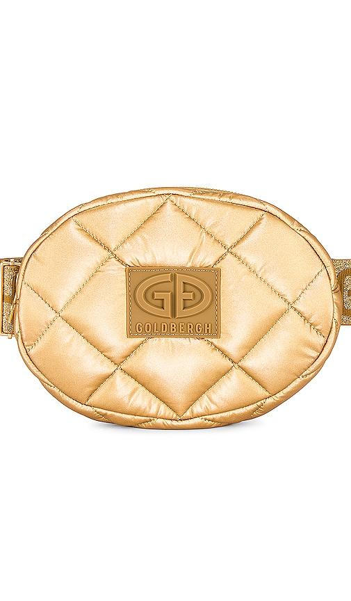 goldbergh french fanny pack in metallic gold.
