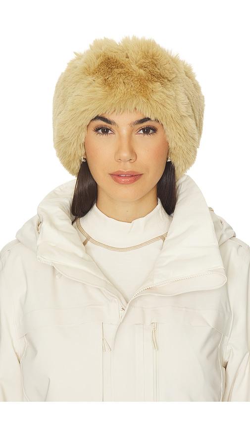 goldbergh froid fluffy headband in tan.