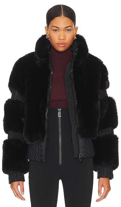 goldbergh furry ski jacket in black. - size 38 (also in 40)