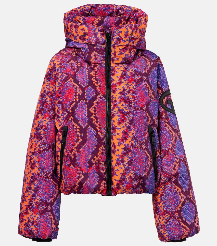 goldbergh lucinda animal-print down ski jacket