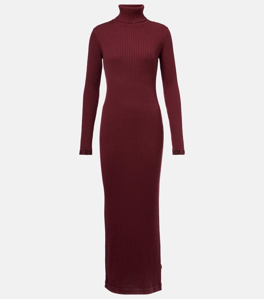 goldbergh mireille ribbed-knit turtleneck midi dress