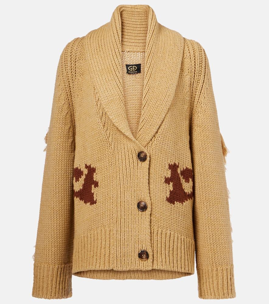 goldbergh nora intarsia wool-blend cardigan
