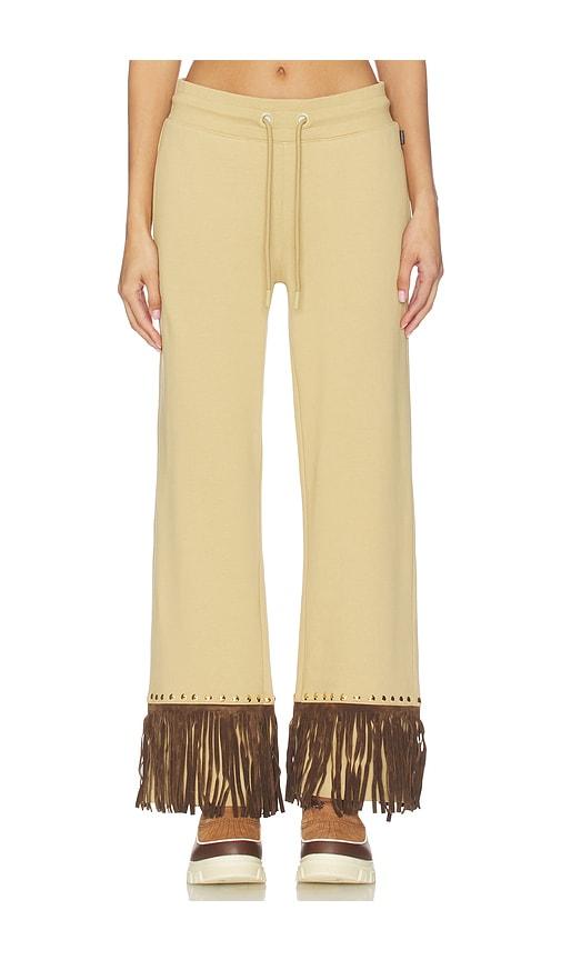 goldbergh reign wide leg track pant in tan. - size l (also in s)