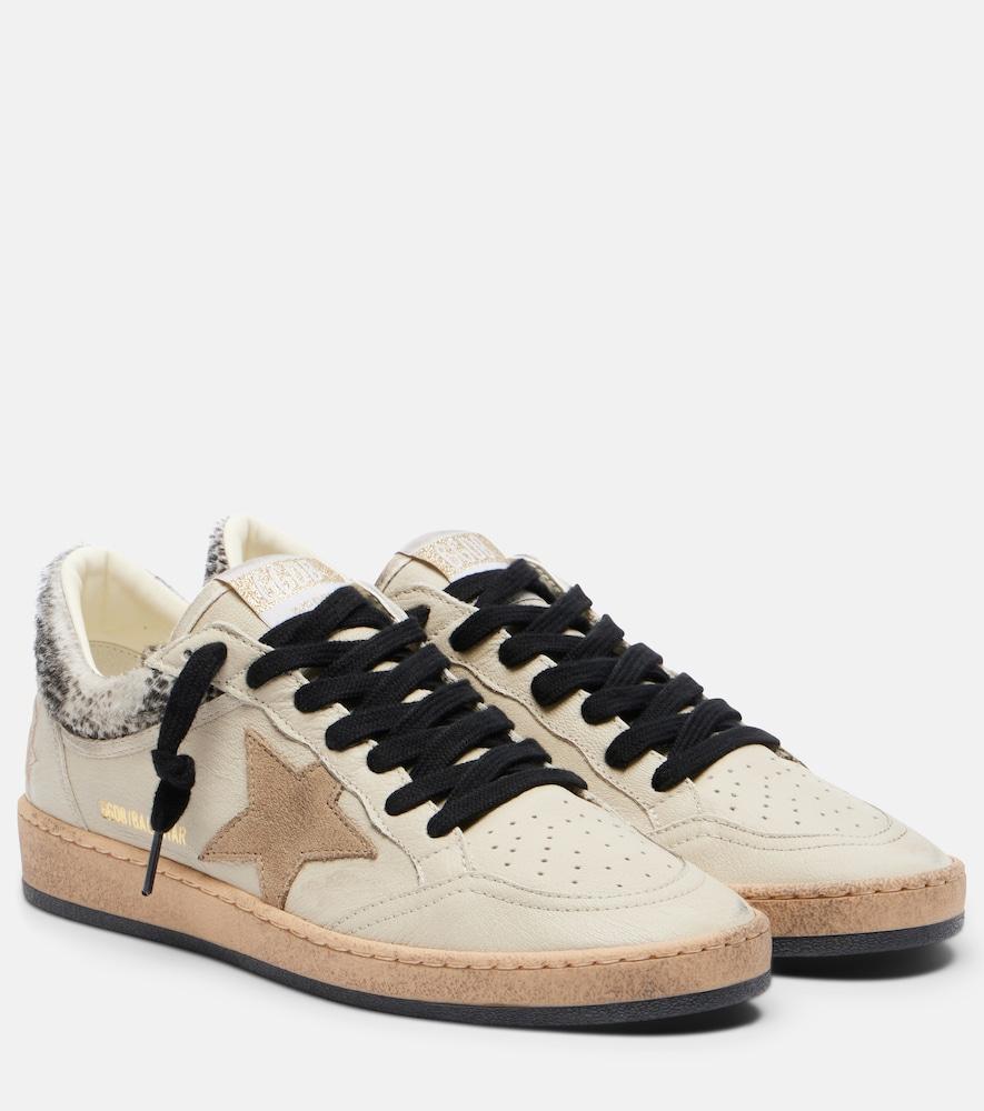 golden goose ball star leopard-print leather sneakers