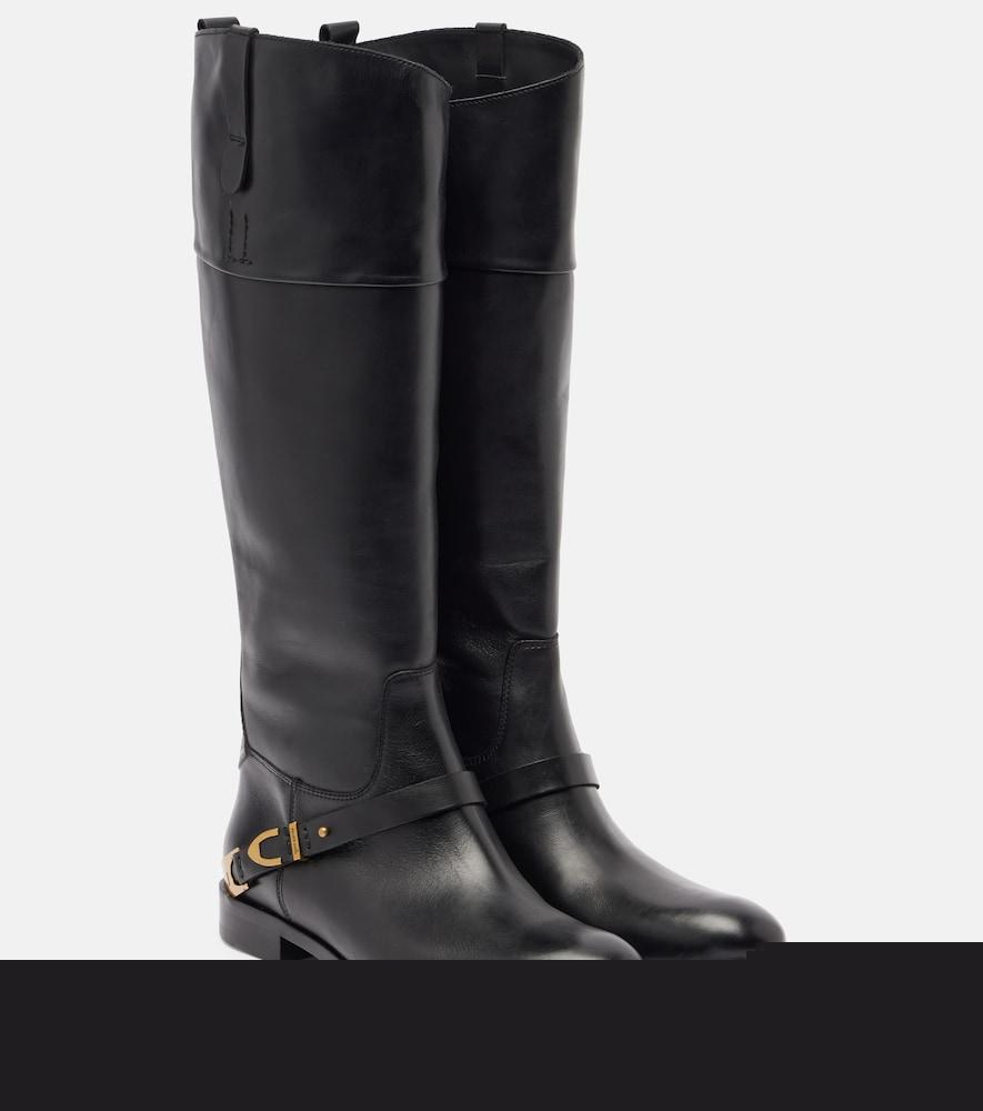 golden goose charlie leather knee-high boots