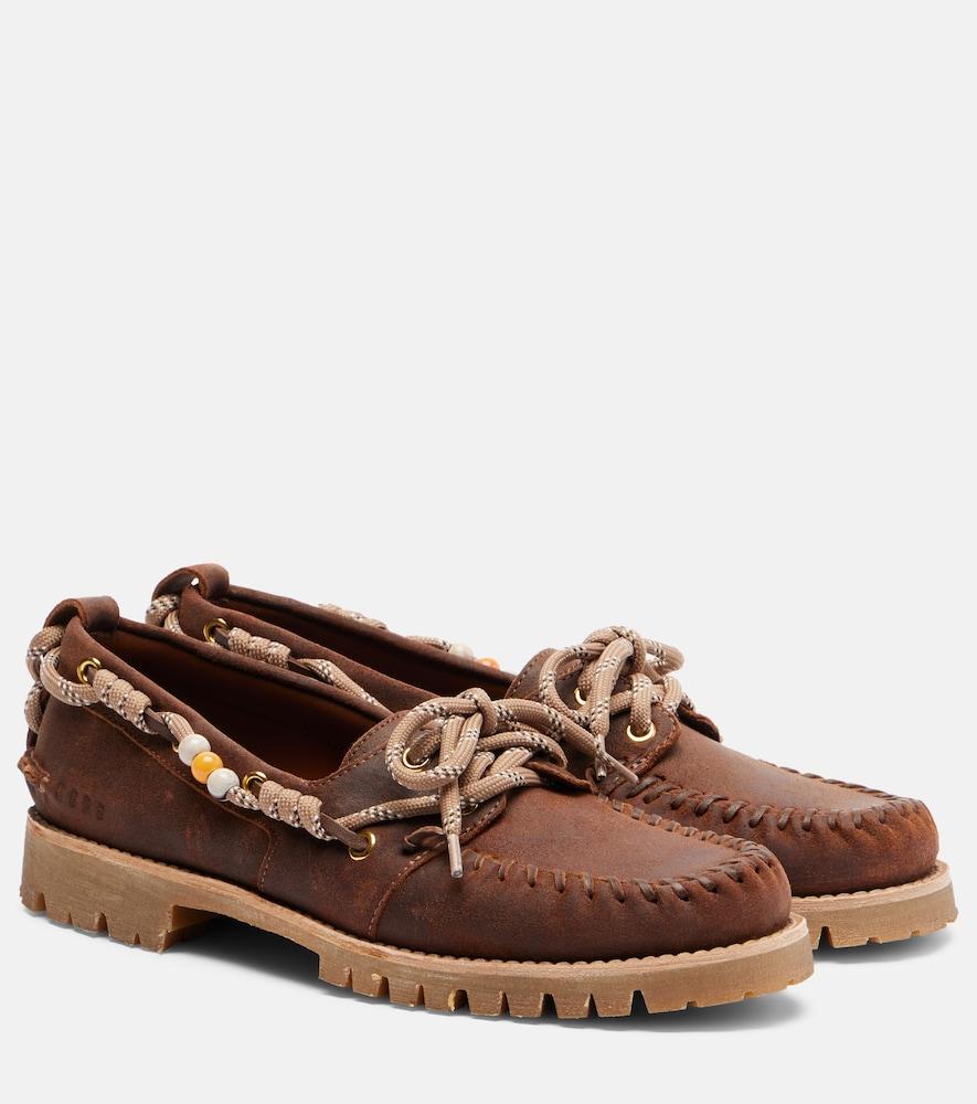 golden goose cruise beaded suede boat shoes